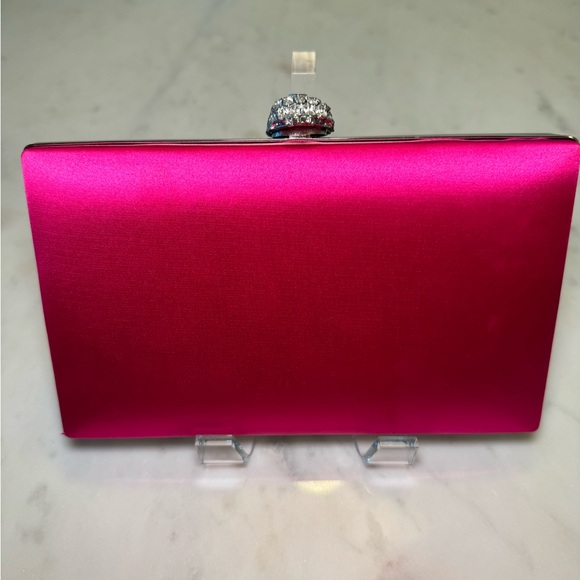 Kurt Geiger London Kensington Frame Clutch in Bright Pink / Fucsia - Picture 2 of 10